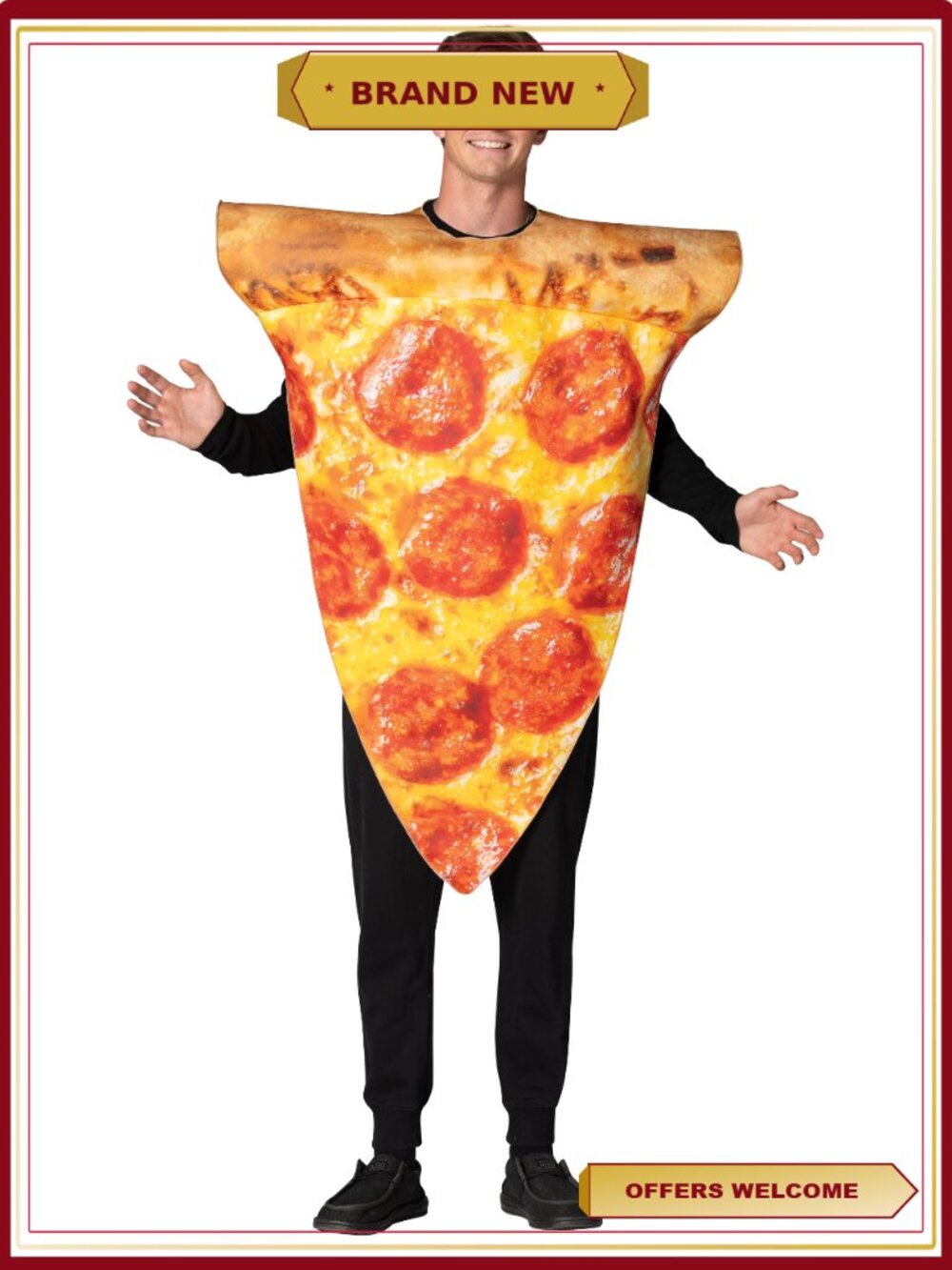 Adult Pepperoni Pizza Slice Halloween Costume Tunic One Size Fits Most